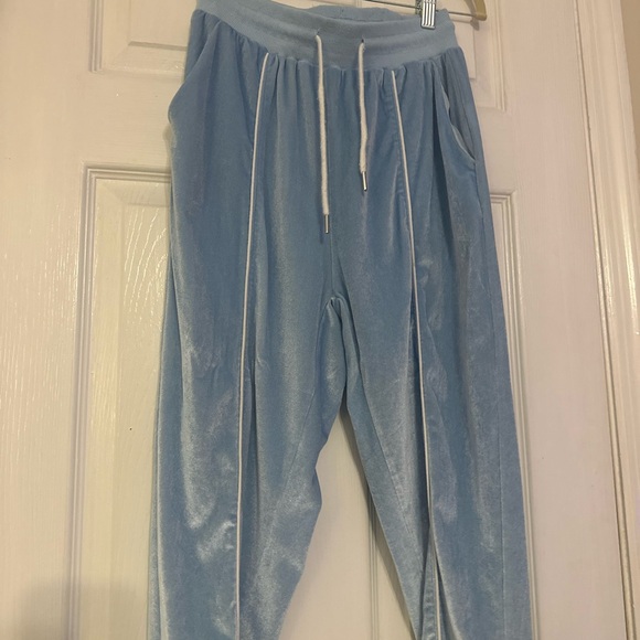 Women’s Blue Velour Tracksuit Loungewear Sz S Like-New Condition - Picture 12 of 14